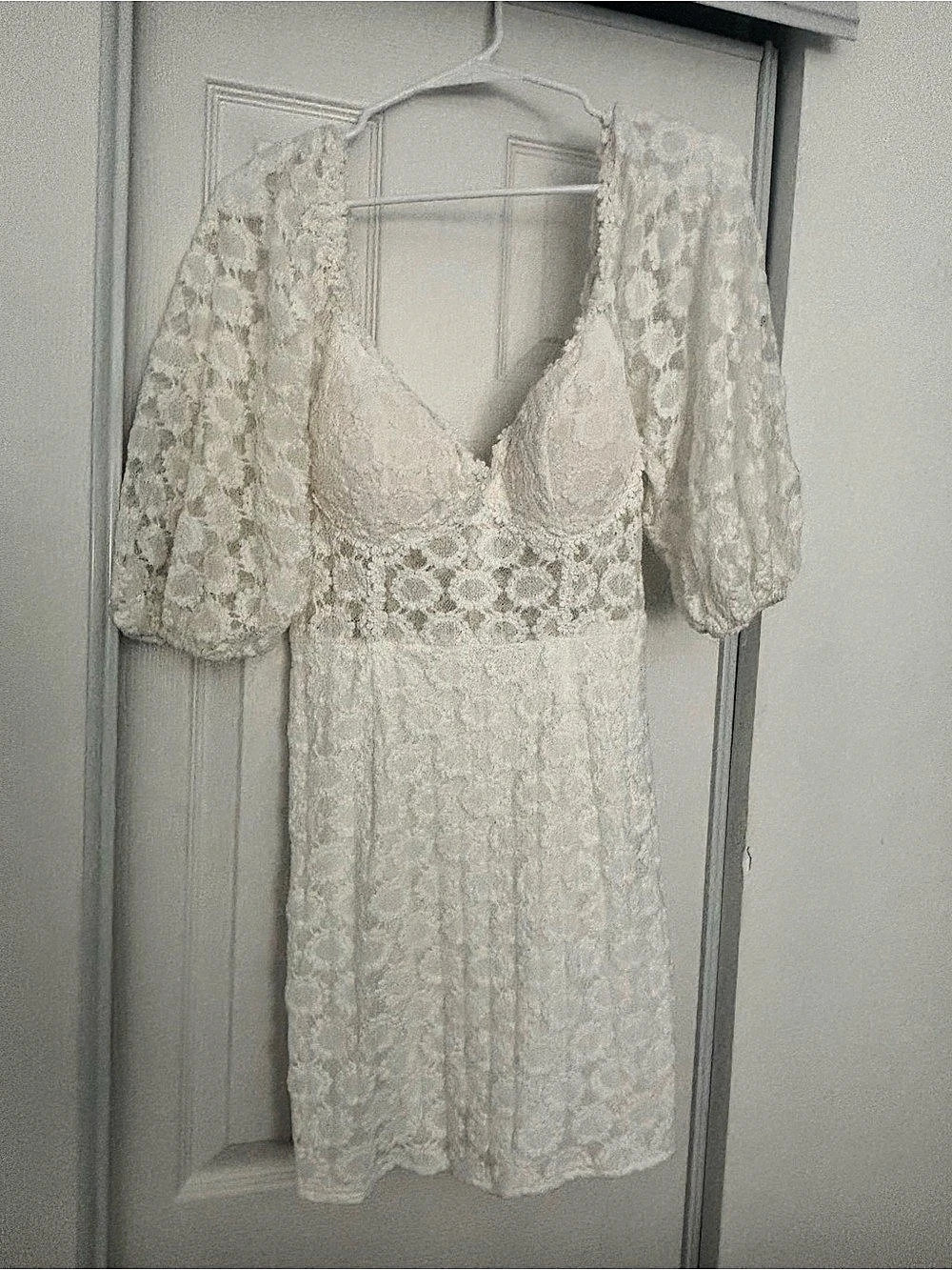 Aiyana Lace Bustier Mini Dress White Floral